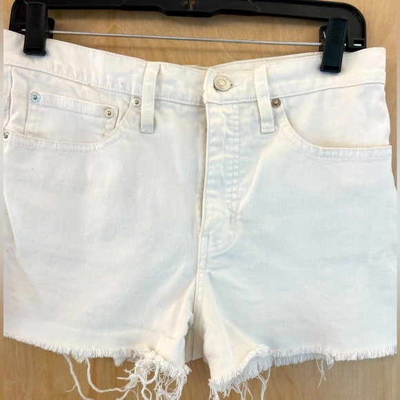 J. Crew White Frayed Hem Jean Shorts: Eligible 3/$25 - Picture 5 of 13